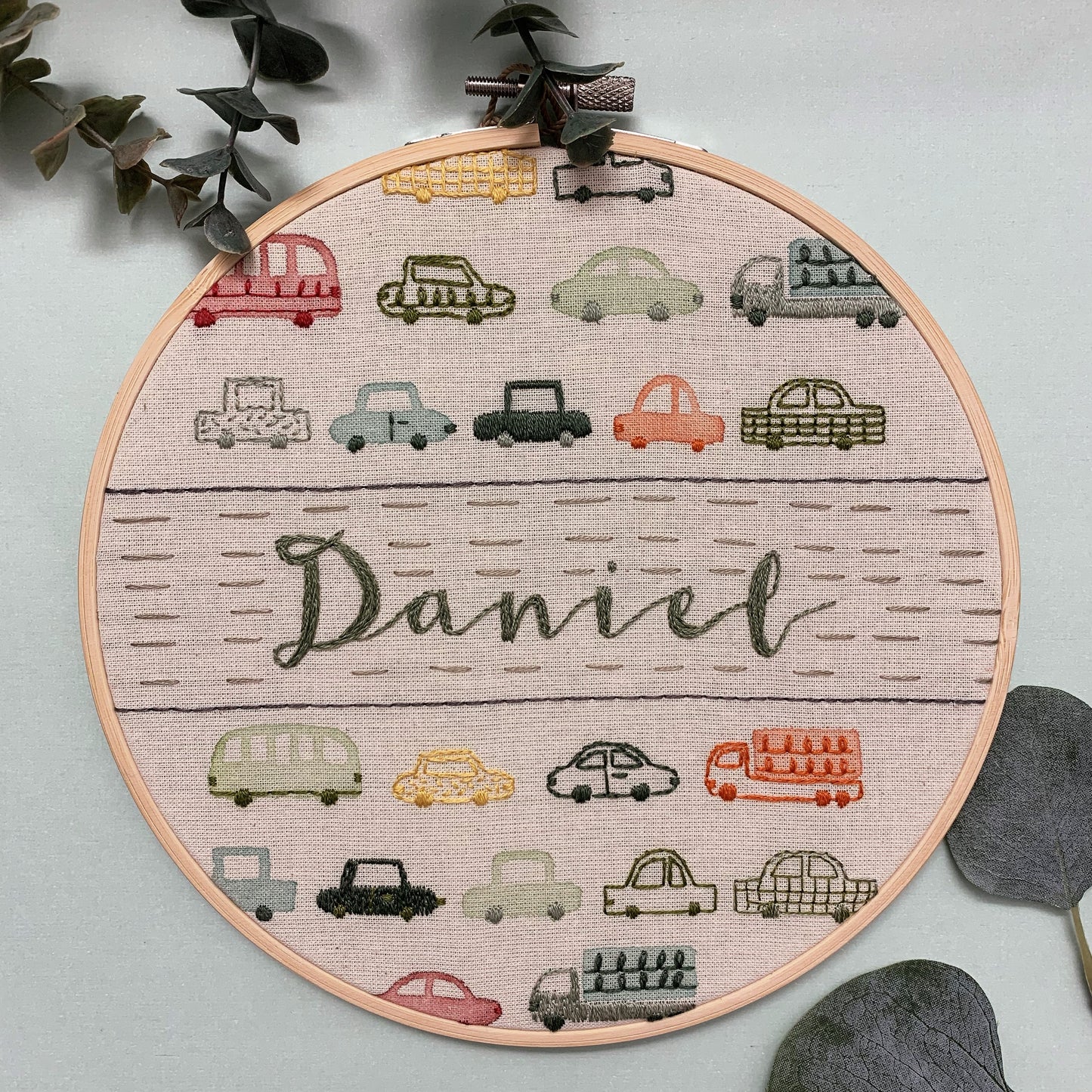 Personalized Embroidered Hoop 8"