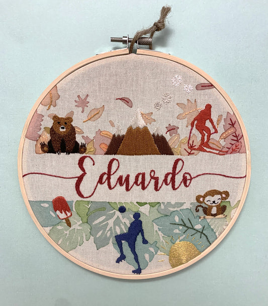 Personalized Embroidered Hoop 8"